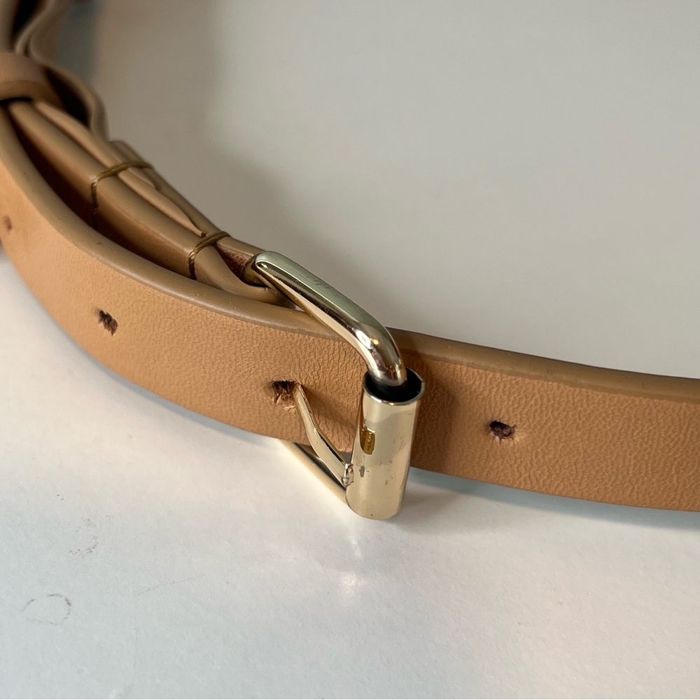 Cleobella Narrow Tan Adjustable Tassel Leather Belt. OS. - Picture 5 of 10